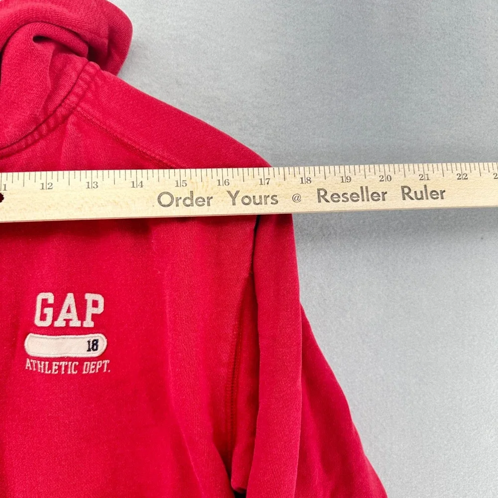 VTG Gap Kids Red Full Zip Hoodie Waffle Lined Athletic Dept XL Y2K 2000s Retro